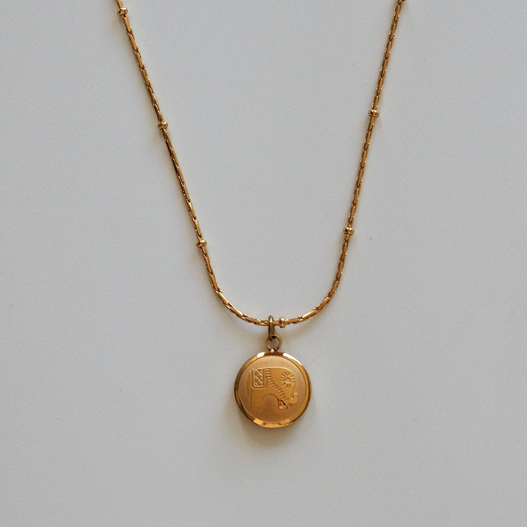 Elephant pendant Necklace - Gold Necklace