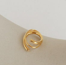 Load image into Gallery viewer, Gold Plated Geometric Line Open Ring
