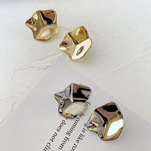 Load image into Gallery viewer, Concavo-convex Metal Surface Earrings - Gold / Silver
