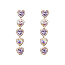 Load image into Gallery viewer, Lavender Heart Crystal Earring
