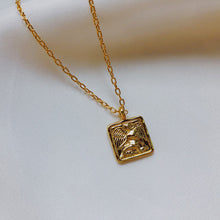 Load image into Gallery viewer, Square Plate Gold Necklace

