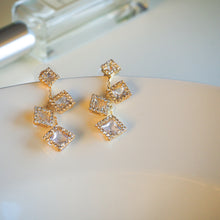 Load image into Gallery viewer, Square Crystal Earrings
