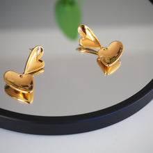 Load image into Gallery viewer, Double Heart Gold Plated Earrings
